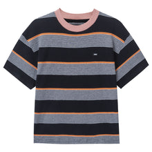 Load image into Gallery viewer, BLACK WAFFLE STRIPED OVERSIZED T-SHIRT
