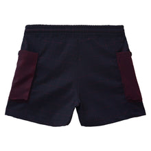 Load image into Gallery viewer, NAVY SEMI-WOOL SIDE POCKETS SHORTS
