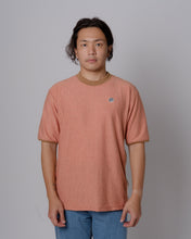 Load image into Gallery viewer, ORANGE PINSTRIPE CROCHET-TRIMMED T-SHIRT
